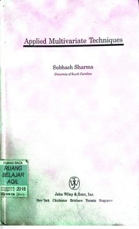 Image of Applied Multivariate Techniques